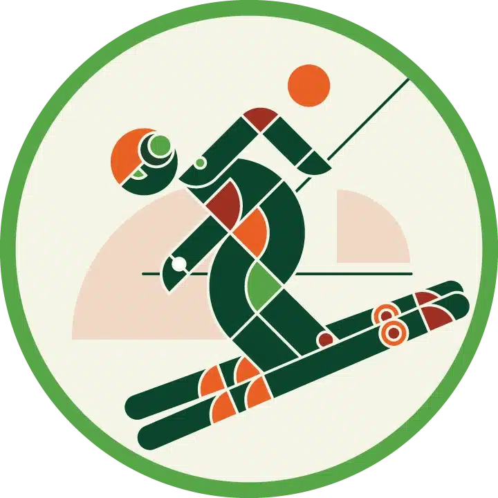 Round skiing patch