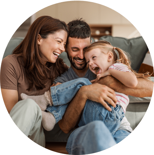 Happy laughing family